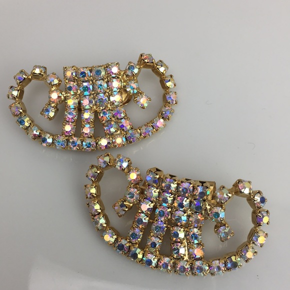 Vintage Musi gold rhinestone shoe clip pin - Picture 3 of 5
